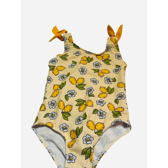 Girls Lemon Print One Piece Swimsuit Size 5– Rylee Faith Designs Boutique - Picture 2 of 5